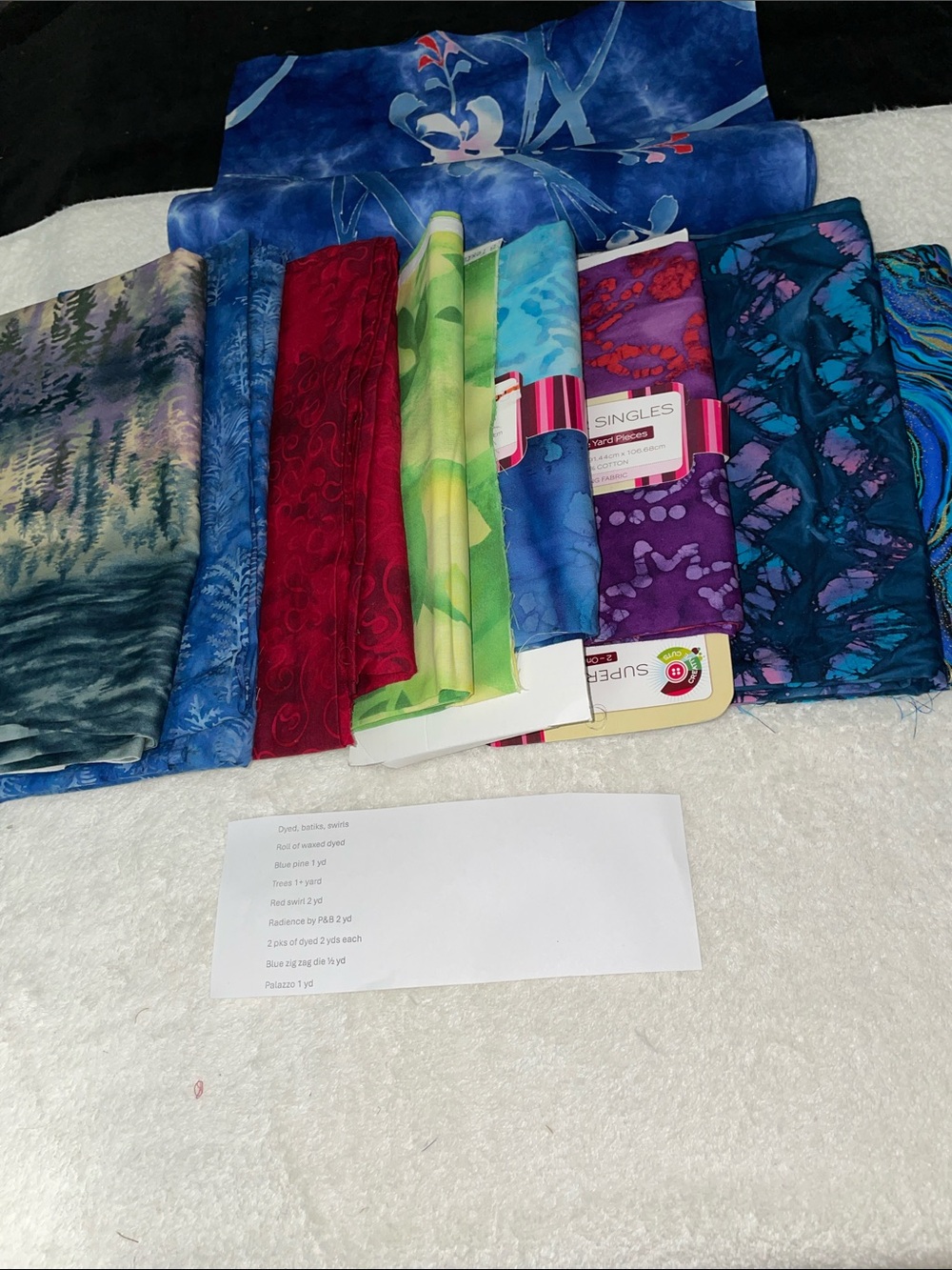 4-5 LB MIXED FABRIC DYED BATIKS SWIRLS BUNDLE • CRAFT & SEWING D4 GOOD USABLE